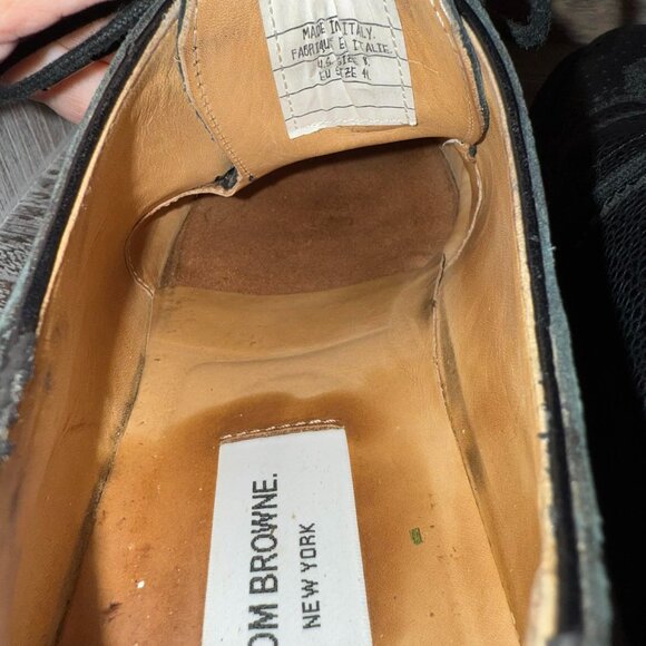 Thom Browne Pebble Leather Longwing Wingtip Oxford Brogues Rubber Sole - Picture 12 of 13